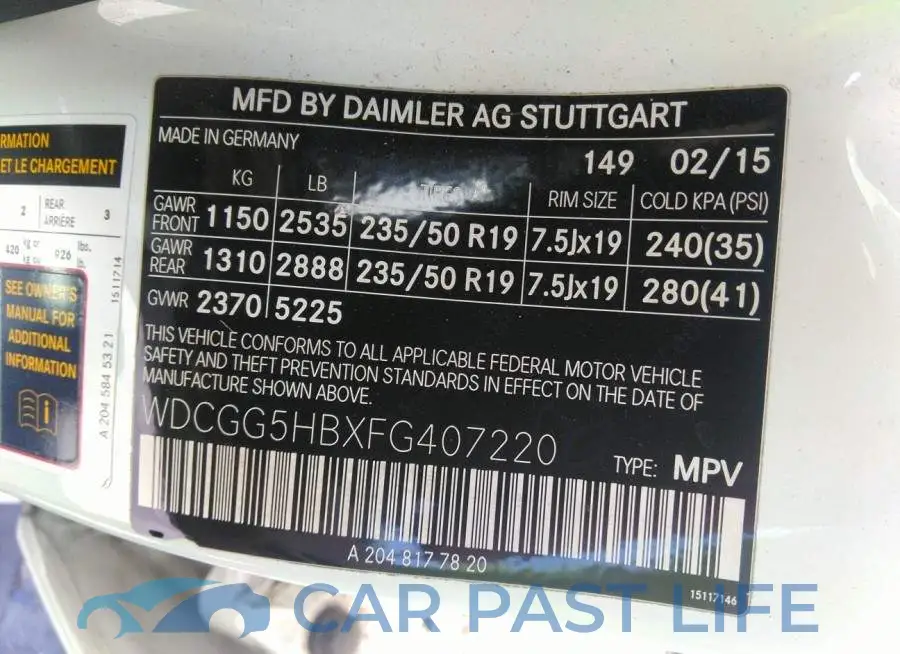 WDCGG5HBXFG407220# 9