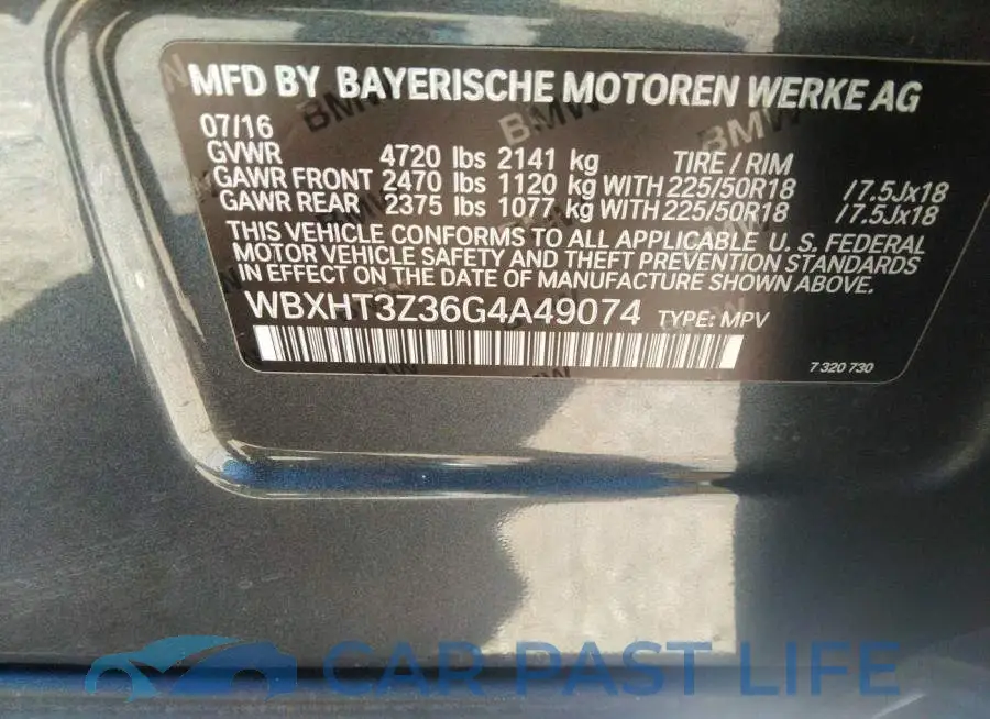 WBXHT3Z36G4A49074# 9