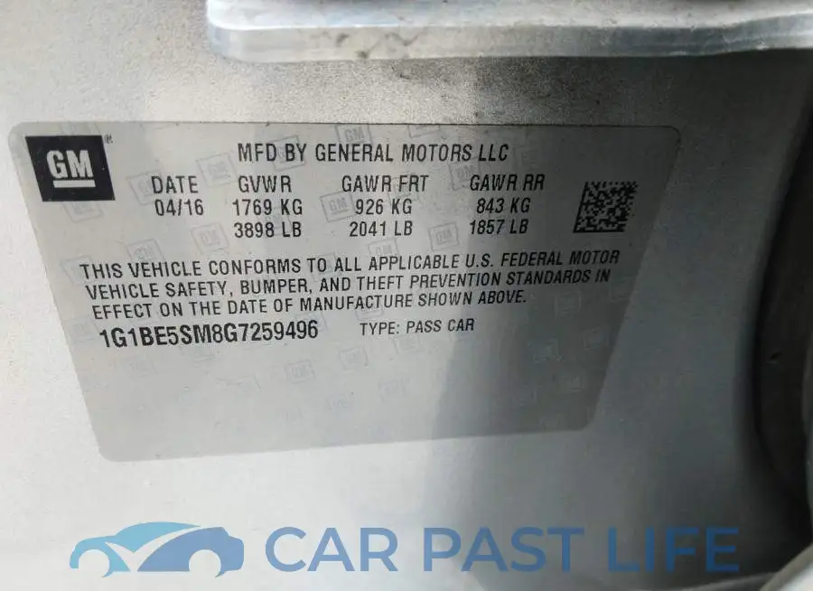 1G1BE5SM8G7259496# 9