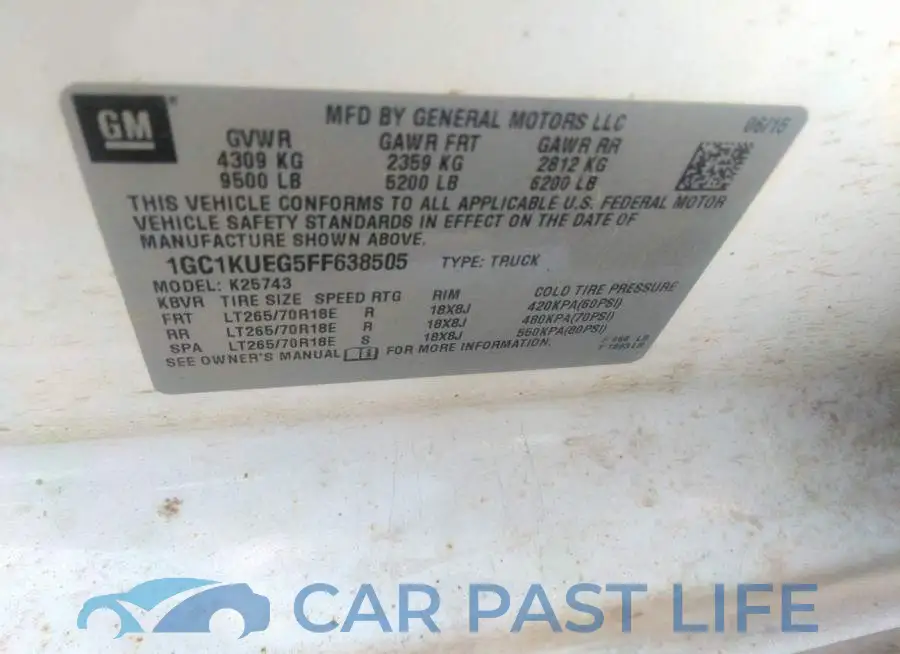 1GC1KUEG5FF638505# 9