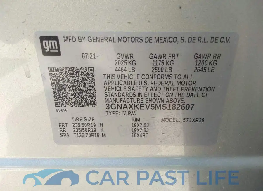 3GNAXKEV5MS182607# 9