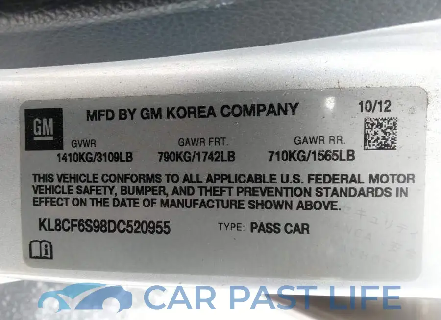 KL8CF6S98DC520955# 9