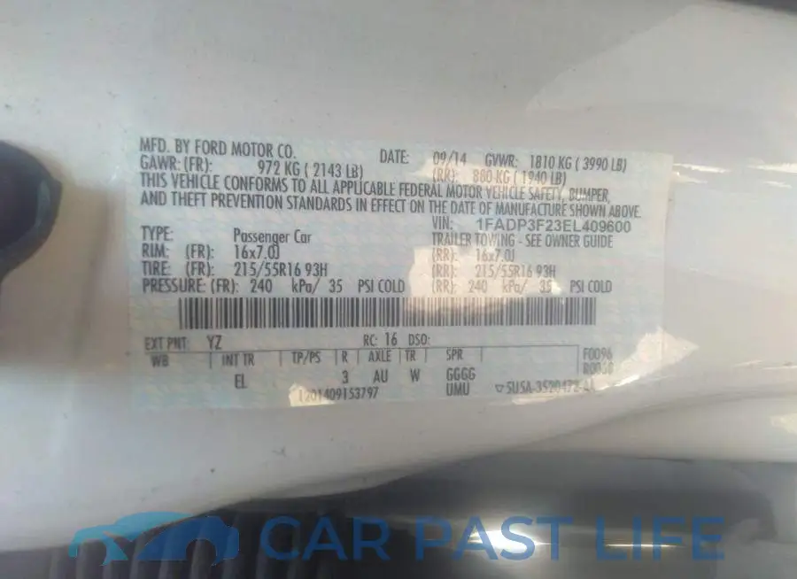1FADP3F23EL409600# 9