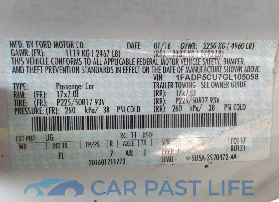 1FADP5CU7GL105058# 9