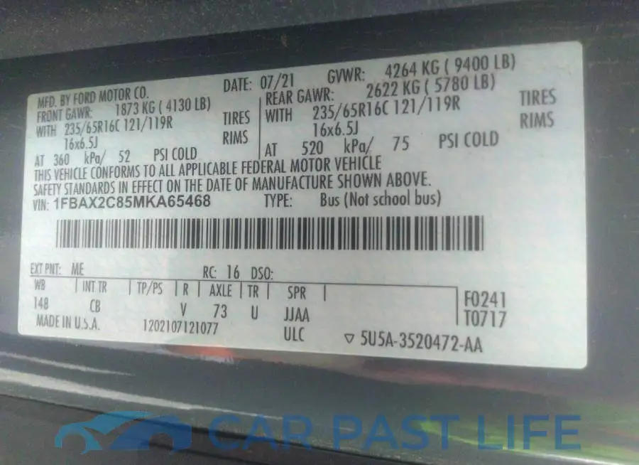 1FBAX2C85MKA65468# 9