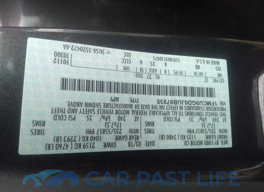 1FMCU9GD0JUB97935# 9