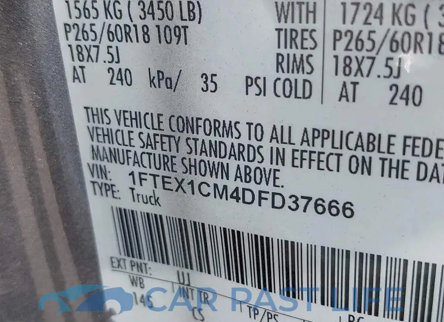 1FTEX1CM4DFD37666# 9