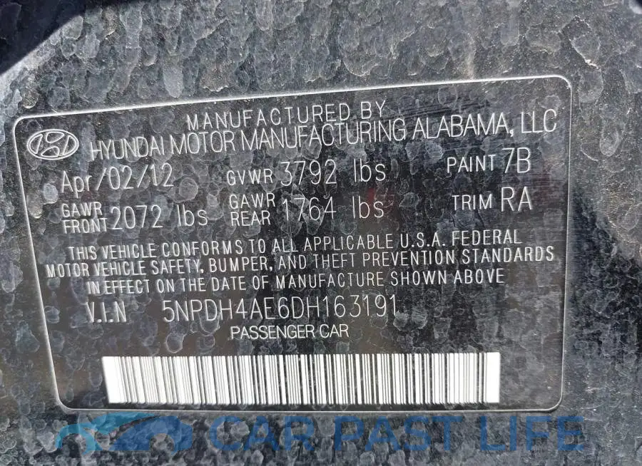 5NPDH4AE6DH163191# 9