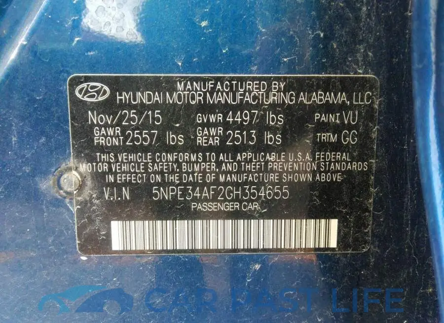 5NPE34AF2GH354655# 9