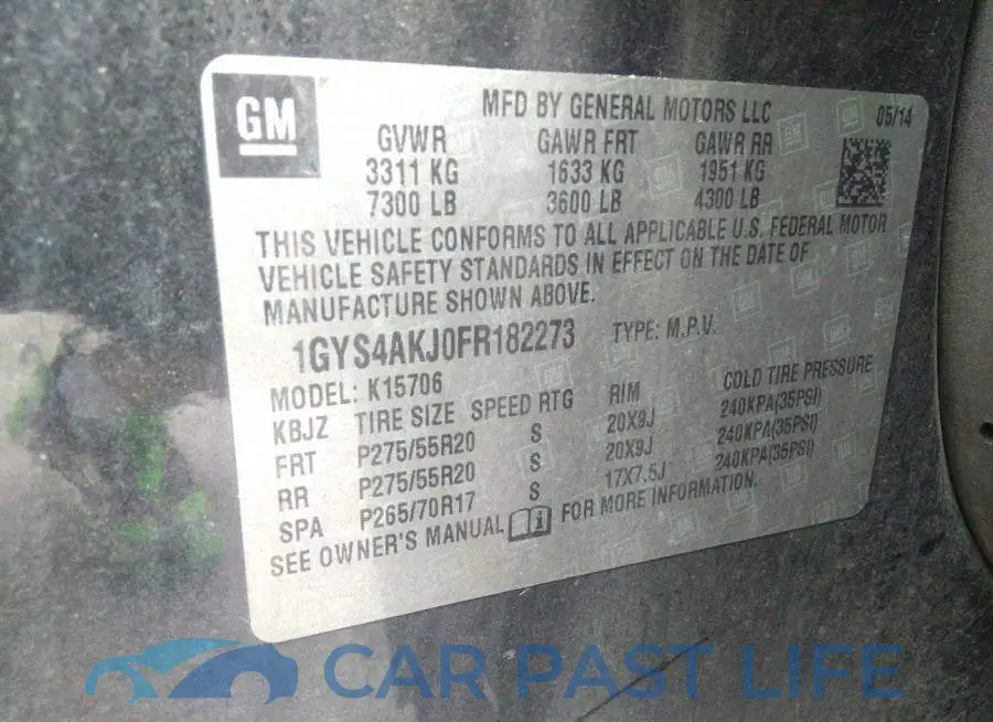 1GYS4AKJ0FR182273# 9