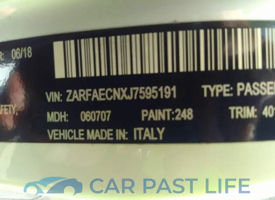 ZARFAECNXJ7595191# 9