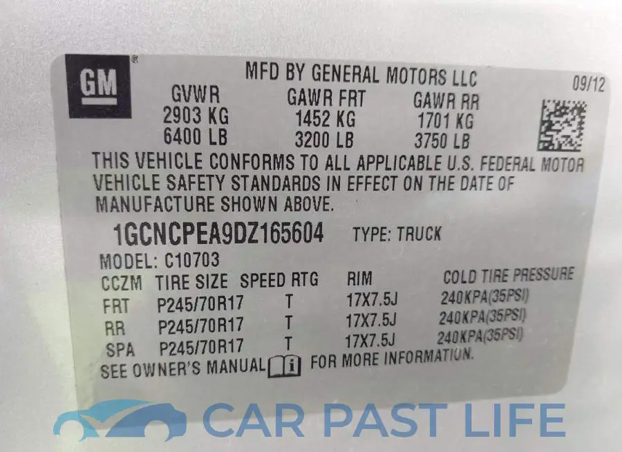 1GCNCPEA9DZ165604# 9