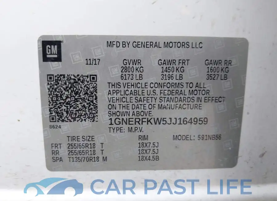 1GNERFKW5JJ164959# 9