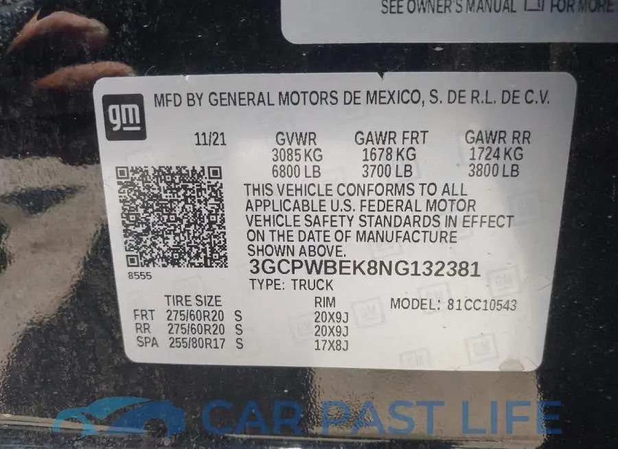 3GCPWBEK8NG132381# 9