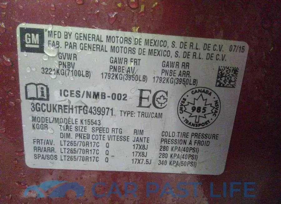 3GCUKREH1FG439971# 9