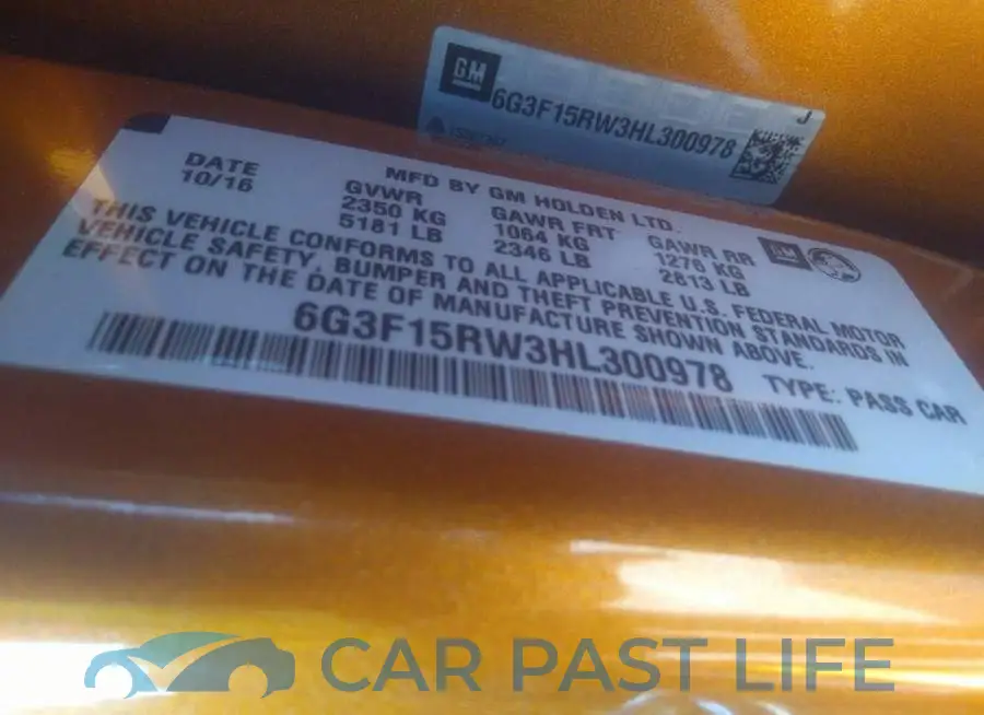 6G3F15RW3HL300978# 9