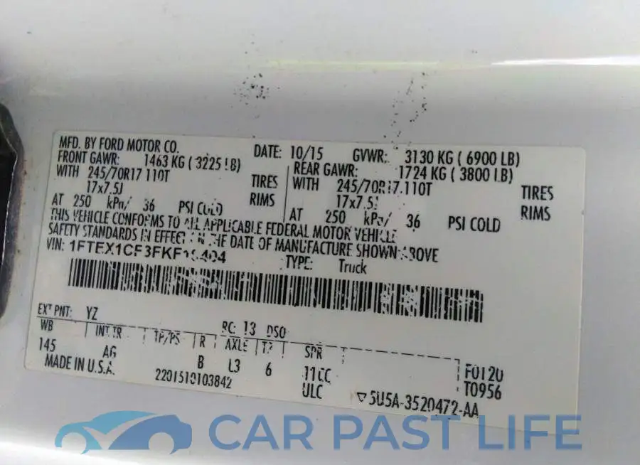1FTEX1CF3FKF19404# 9