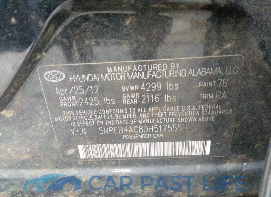 5NPEB4AC8DH517555# 9