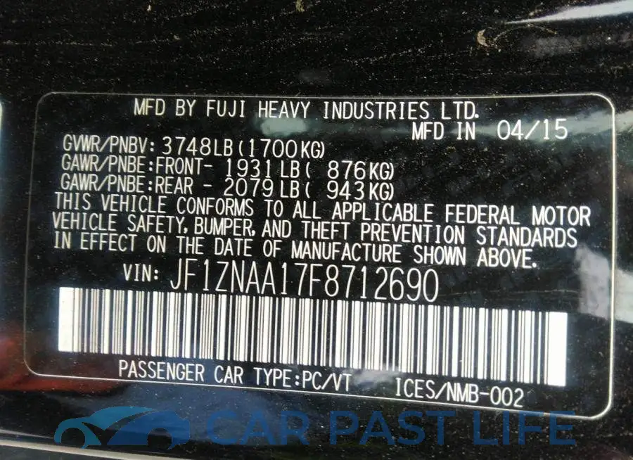 JF1ZNAA17F8712690# 9