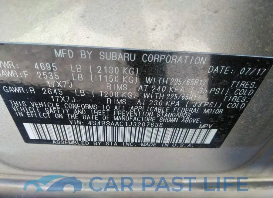 4S4BSAAC1J3207638# 9