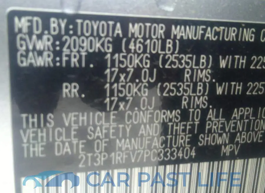 2T3P1RFV7PC333404# 9