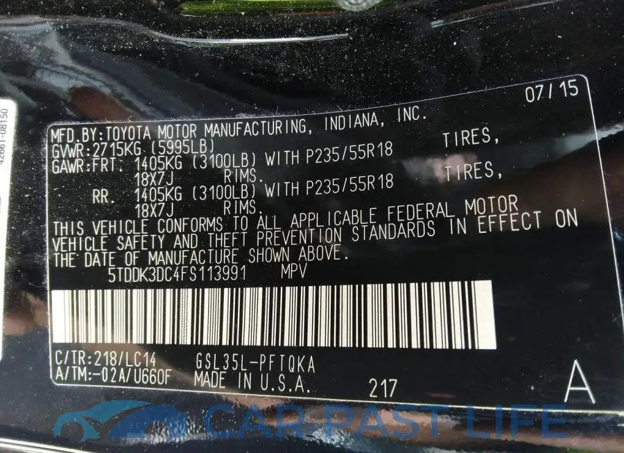 5TDDK3DC4FS113991# 9