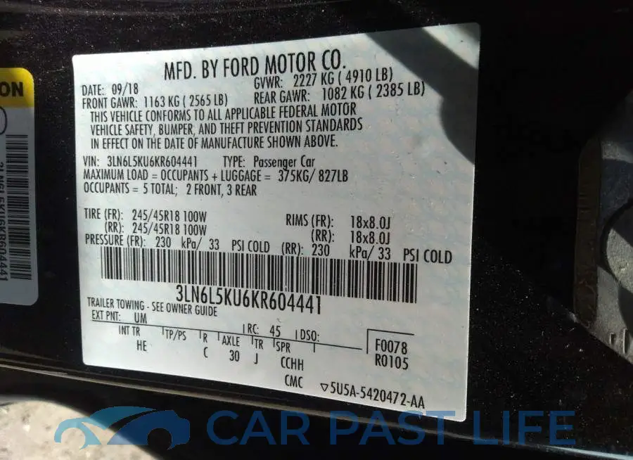 3LN6L5KU6KR604441# 9