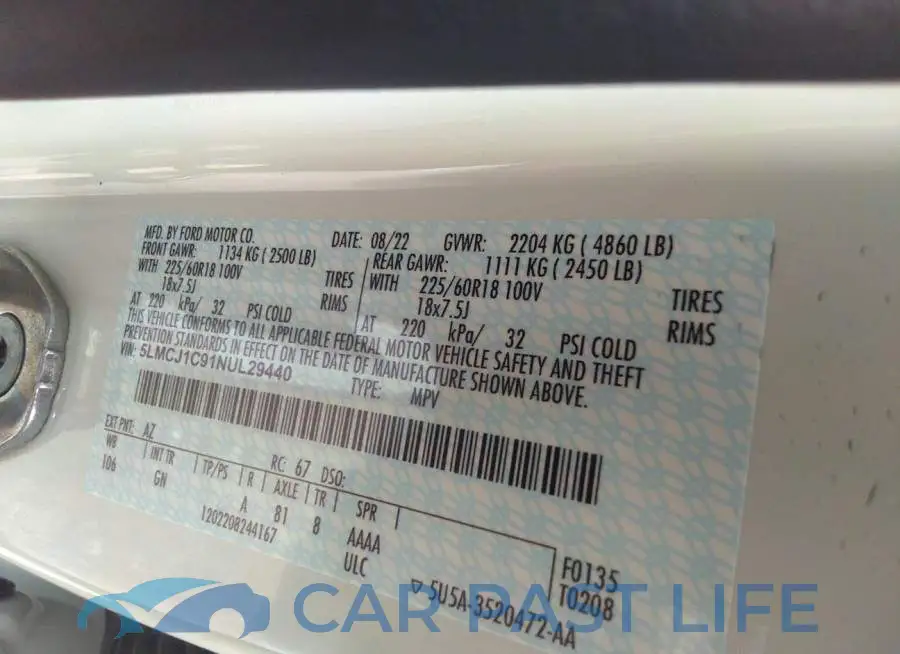 5LMCJ1C91NUL29440# 9