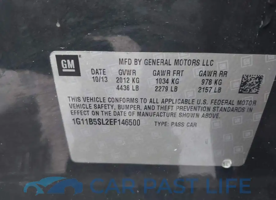 1G11B5SL2EF146500# 9