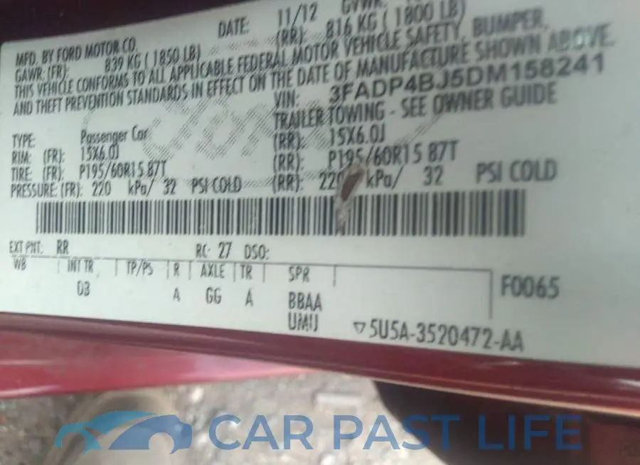 3FADP4BJ5DM158241# 9