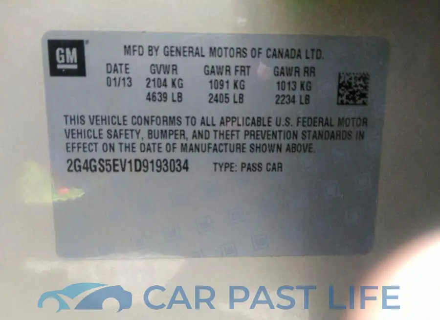 2G4GS5EV1D9193034# 9