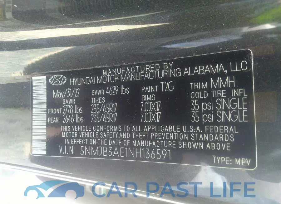 5NMJB3AE1NH136591# 9
