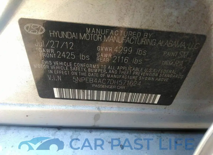 5NPEB4AC7DH571624# 9