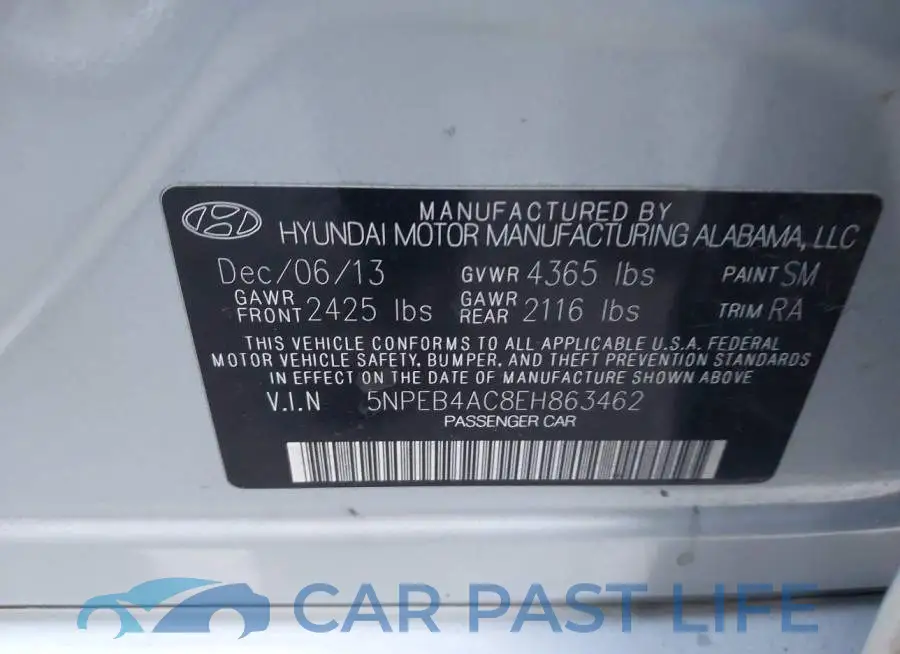 5NPEB4AC8EH863462# 9