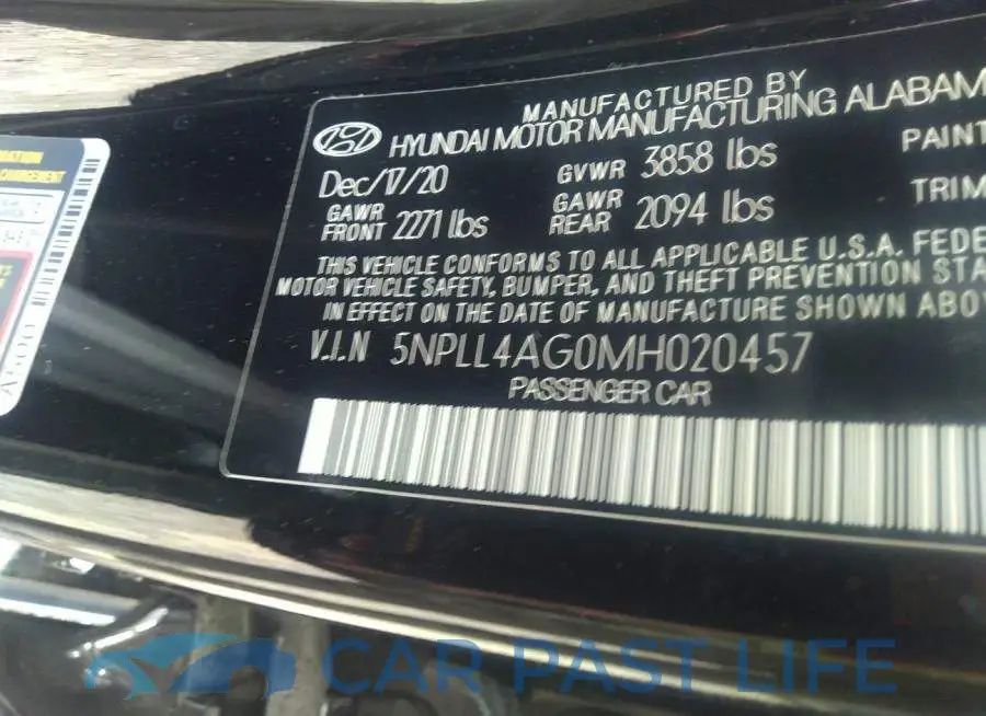 5NPLL4AG0MH020457# 9