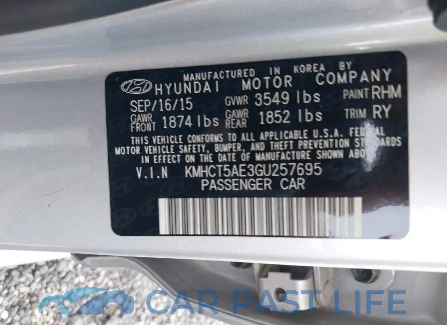 KMHCT5AE3GU257695# 9