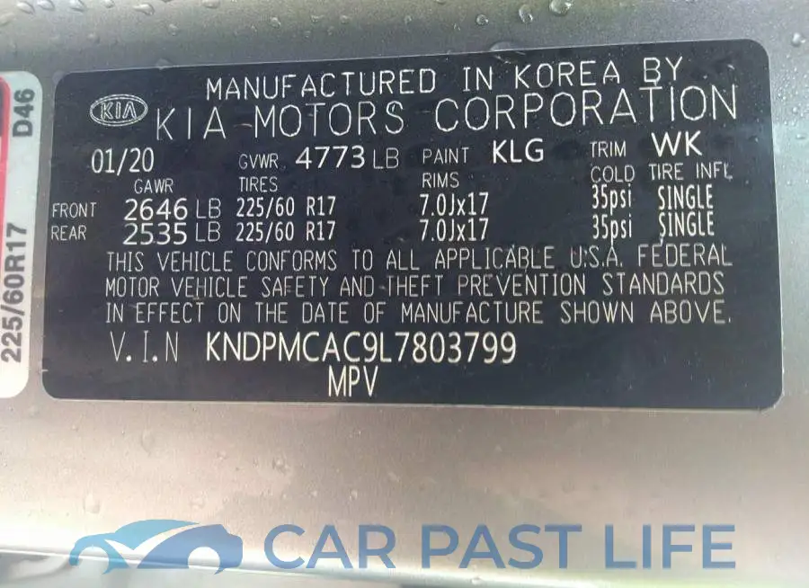 KNDPMCAC9L7803799# 9
