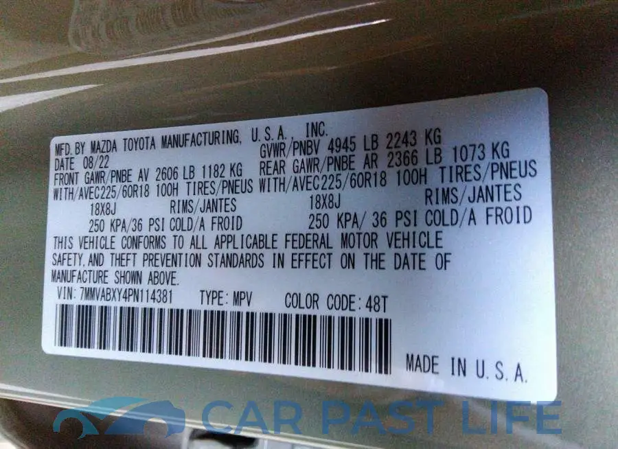 7MMVABXY4PN114381# 9