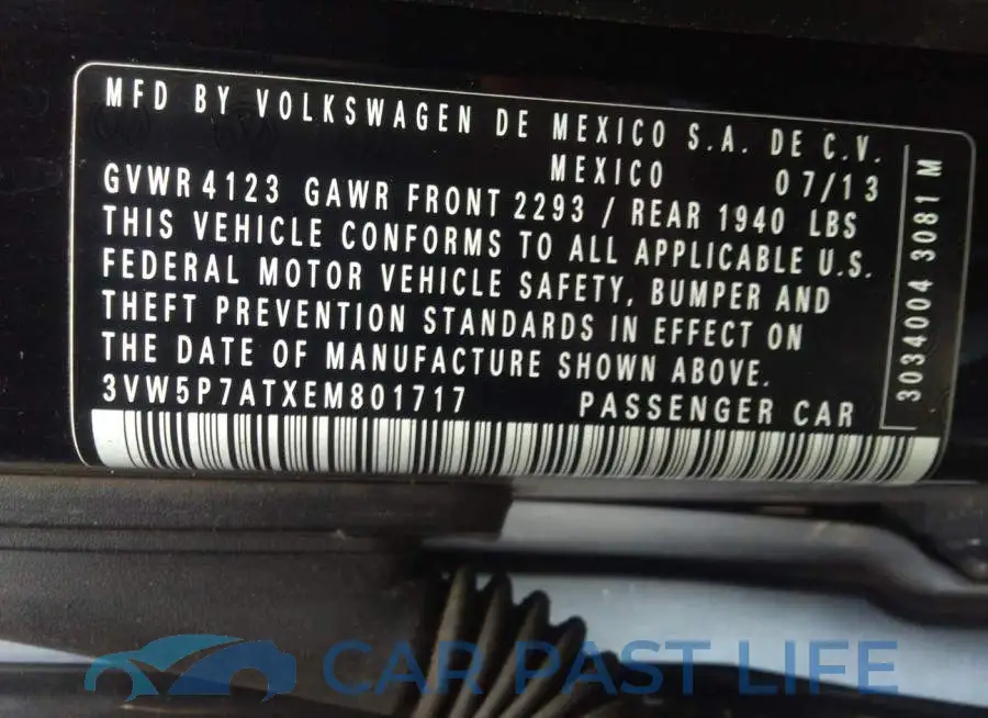 3VW5P7ATXEM801717# 9
