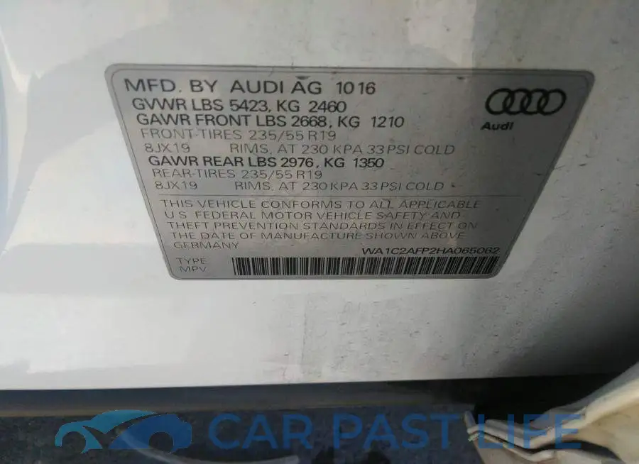 WA1C2AFP2HA065062# 9