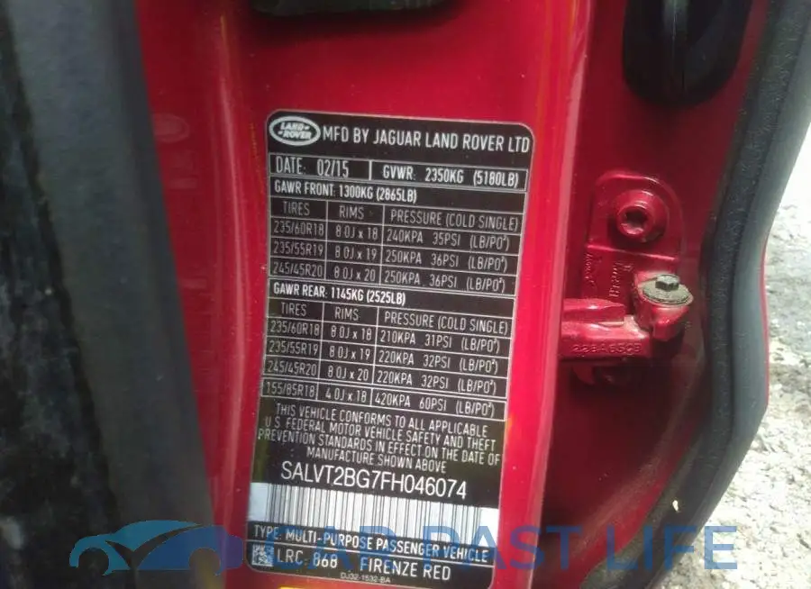 SALVT2BG7FH046074# 9