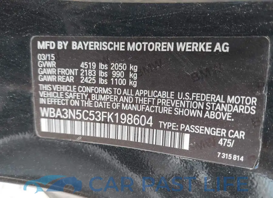WBA3N5C53FK198604# 9