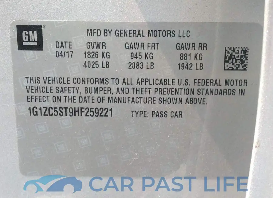 1G1ZC5ST9HF259221# 9