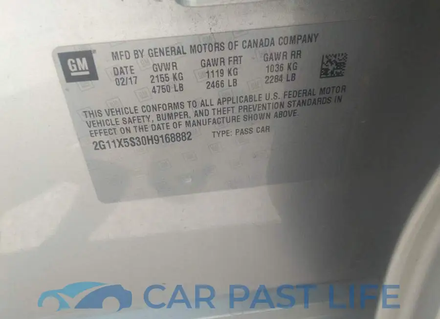 2G11X5S30H9168882# 9