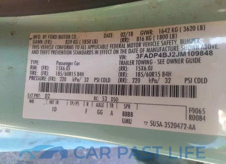 3FADP4BJ2JM109848# 9