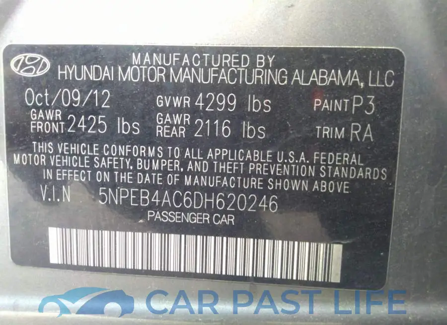 5NPEB4AC6DH620246# 9