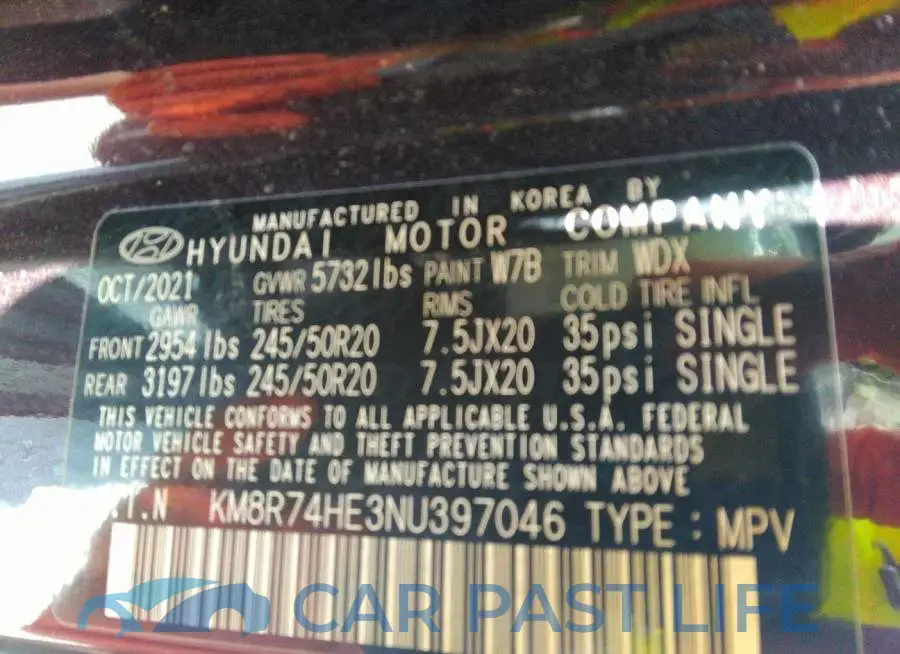 KM8R74HE3NU397046# 9