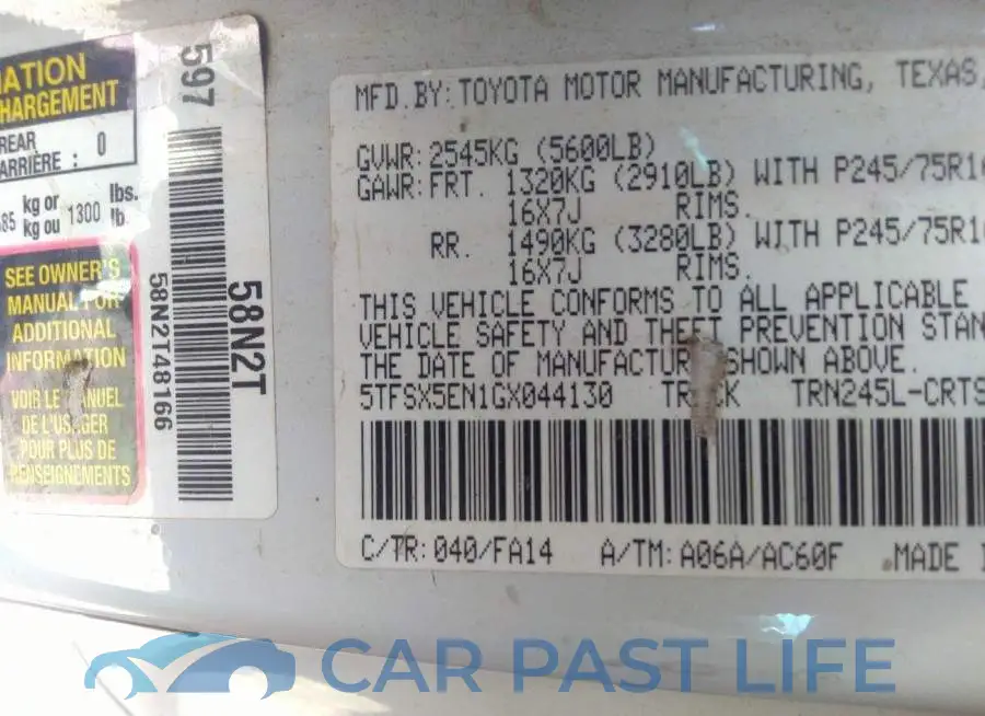 5TFSX5EN1GX044130# 9