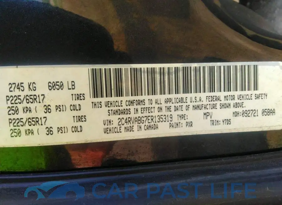 2C4RVABG7ER135319# 9