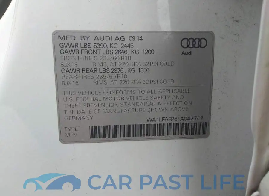 WA1LFAFP6FA042742# 9